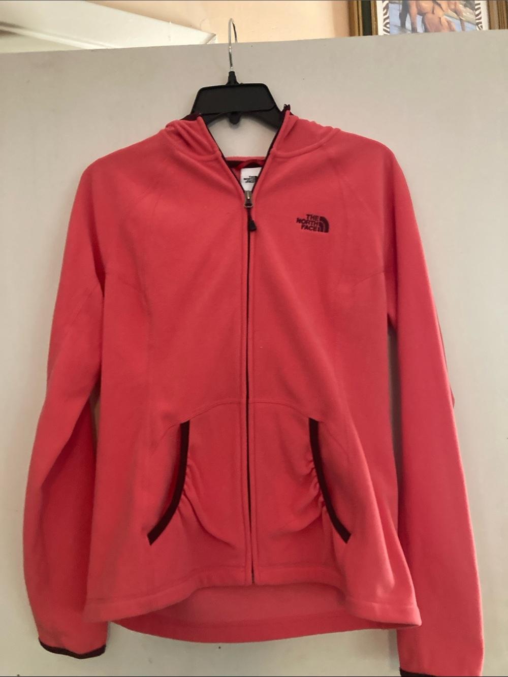 The North Face Coral Pink Full-Zip Fleece Hoodie